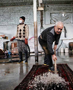شستشوی سنتی قالی در قالیشویی جنتآباد 