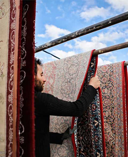 خشک کردن قالی در قالیشویی جنتآباد 