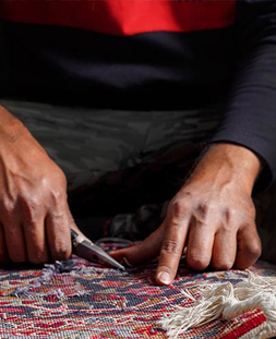 رفو گری قالی در قالیشویی جنتآباد 